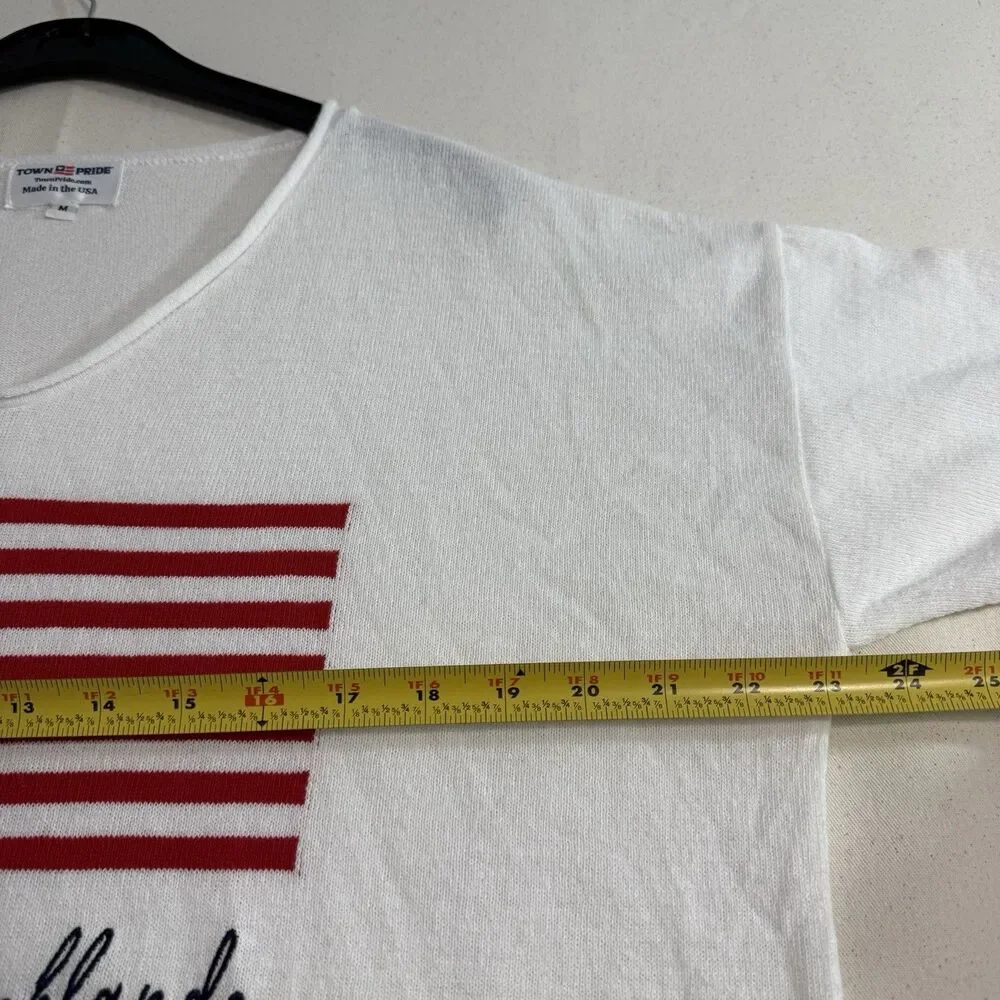 Town Pride Women American Flag Pullover Sweater Size M New With Detached Tag